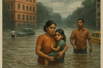 कोलकाता में क्लाउडबर्स्ट से बाढ़ का कहर, दुर्गा पूजा से पहले जनजीवन अस्त-व्यस्त