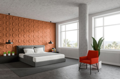 Orange Two Colour Combination for Bedroom Walls & Images Gallery